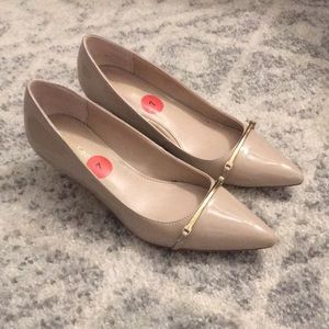 Calvin Klein Patent Nude Kitten Heels